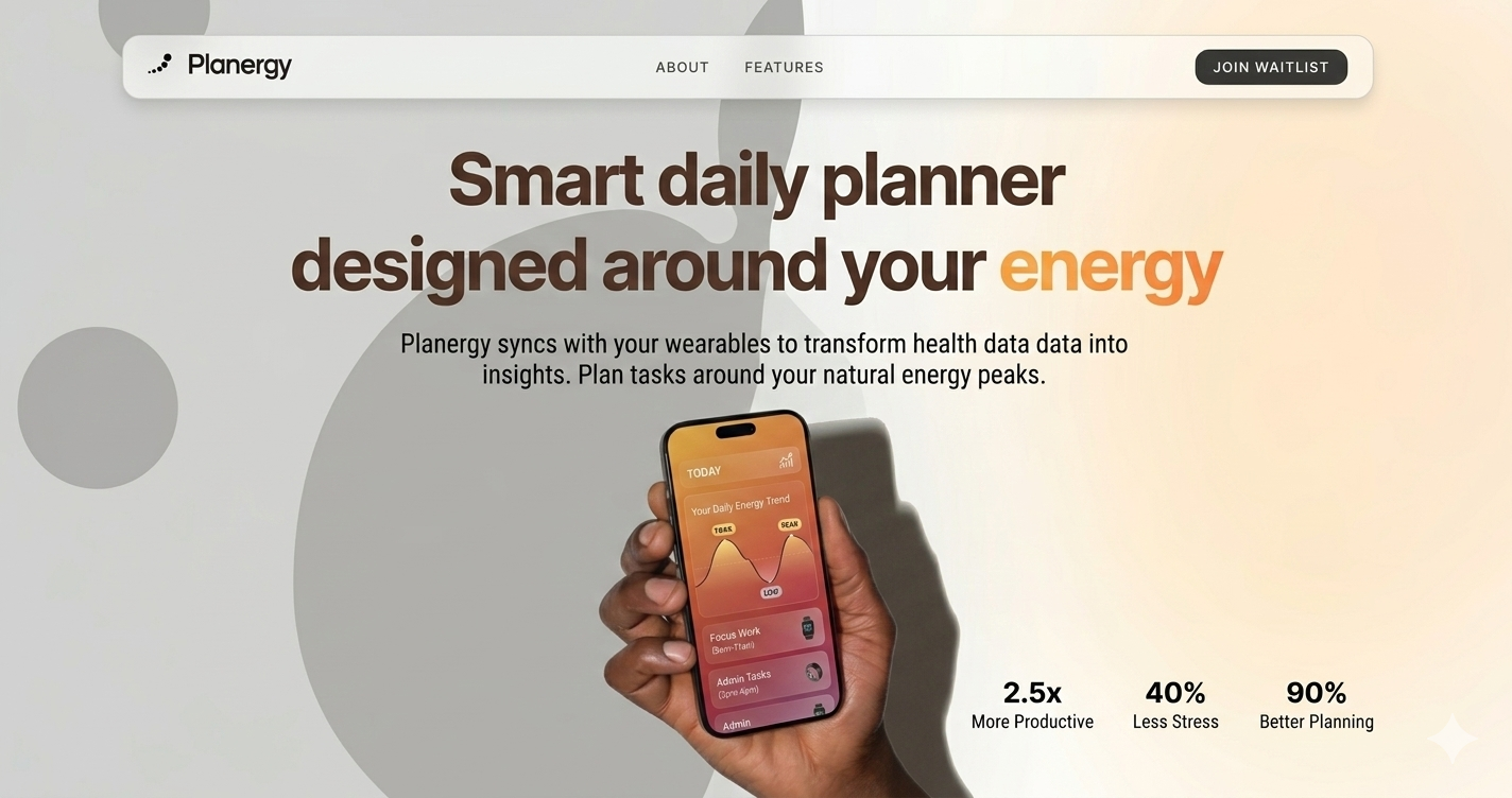Planergy — Smart Daily Planner Built Around Your Energy